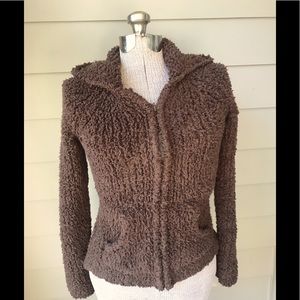 Twiggy brown zip up sweater hoody